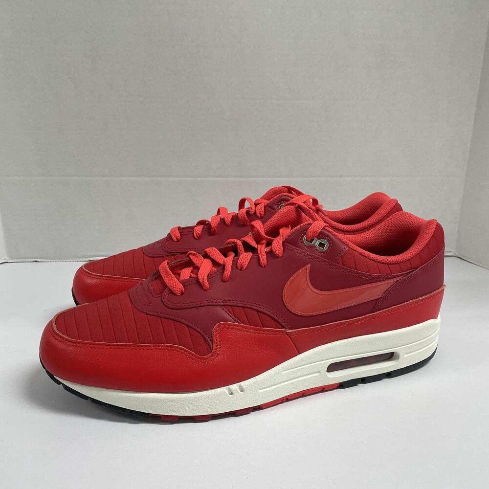 Nike Air Max 1 Gym Red Crimson HQ3607 687 Size 12.5 White Low Top Sneaker Summer